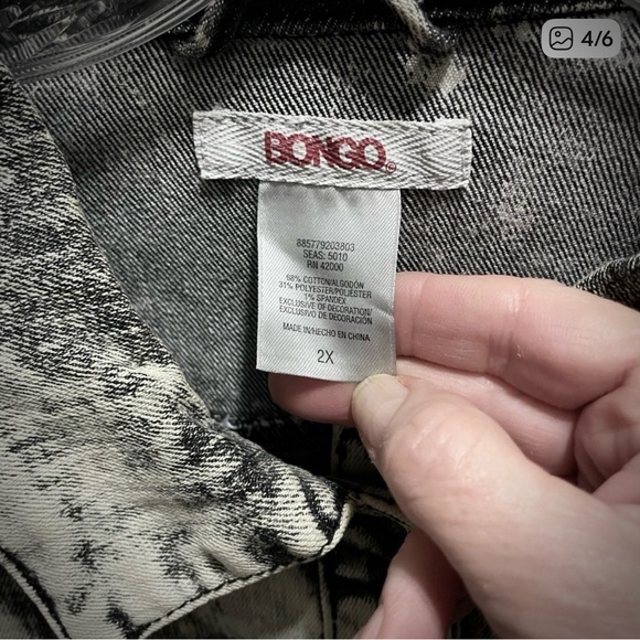 BONGO Acid Wash Distressed Jeans Jacket - Picture 3 of 6